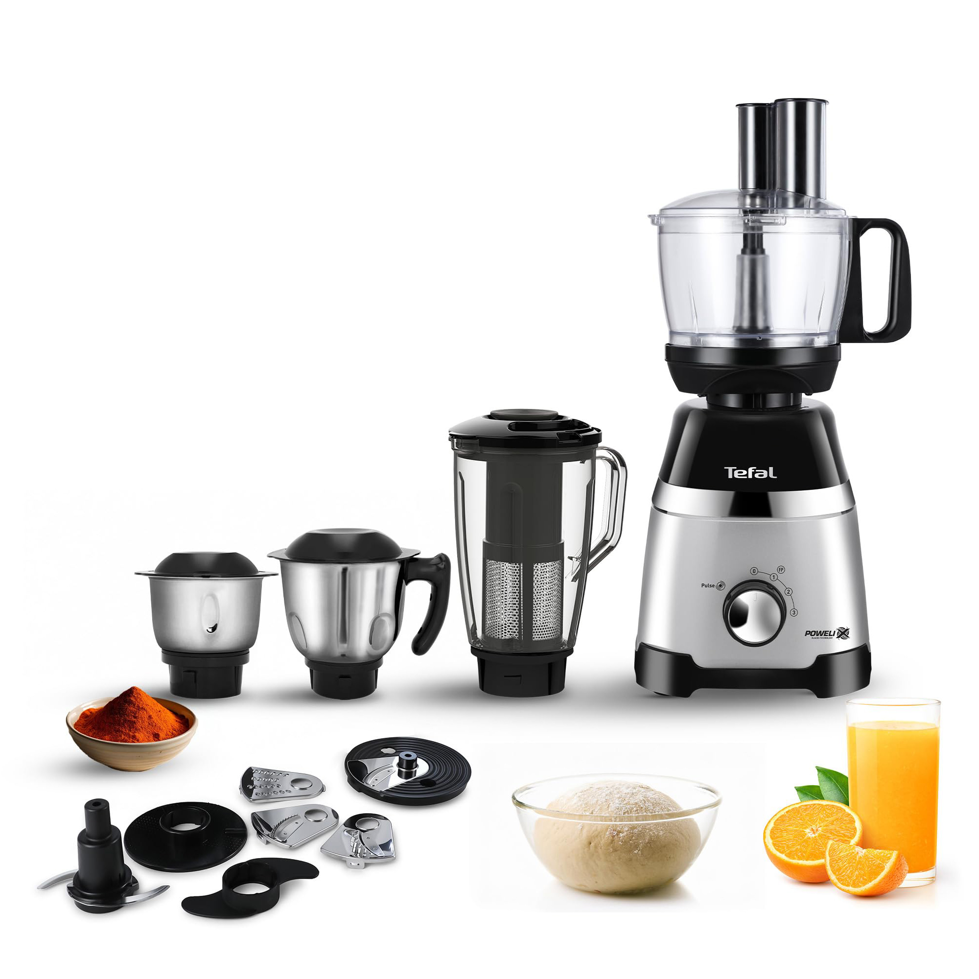 Tefal MG Chef Assist Mixer Grinder With Food Processor Attach 4 Jar - TF-GCA-1336